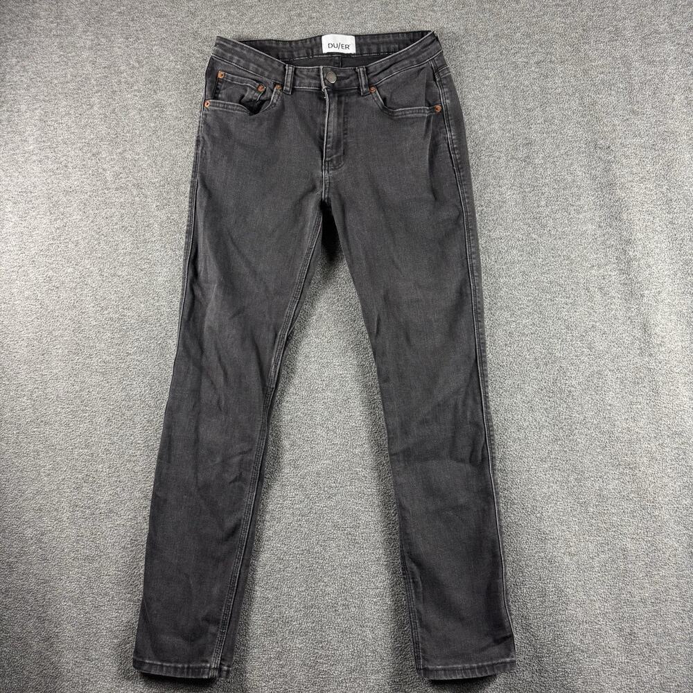 Duer Du/Er Performance Denim Mid Rise Slim Straight Women 28 x 32 Jeans